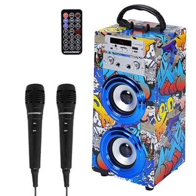 Bild av DYNASONIC (3e generationen modell 2021) Karaoke med mikrofon, original presenter till tjejbarn, flick leksaker (modell 16) (Model