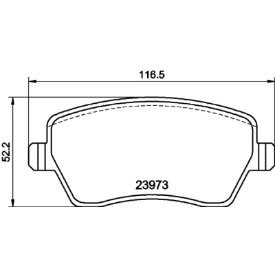 Bild av HELLA 8DB 355 010 851 Jeu de plaquettes frein non préparé pour indicateur d&#039;usure avec vis d&#039;étrier RENAULT: Clio 3, 4, Megane 4