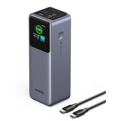 Bild av UGREEN Nexode Power Bank 25000mAh 200W powerbank med 3 portar, externt batteri digital display, USB C PD 3.1, kompatibel iPhone 15/14 Pro Max, Galaxy S24 Ultra, Macbook Pro, Dell, m.fl.