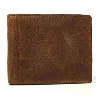Bild av Fossil plånbok för män Derrick, läder tvåfaldig brun 11,4 cm L x 2,5 B 9,5 H ML3687200