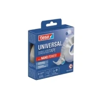 Bild av tesa Universal Nano Tape transparent, dubbelsidig tejp lätt att ta bort och återanvändbar väderbeständig, för inomhus utomhusbruk 1 rulle 3 m x 30 mm