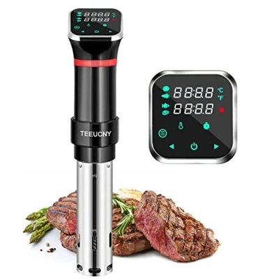 Bild av TEEUCNY sous Vide, 1 100 W vide stick precisionskokare nedsänkningscirkulator exakt temperaturinställning, digital timer, ultra tyst, LCD pekskärm, rostfritt stål, cooker