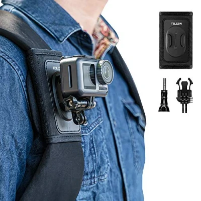 Bild av TELESIN Väska ryggsäck axelrem hållare med justerbar axelkudde och J krok, bälteshållarfästsystem för GoPro Hero 10 9 8 7 6 5 4 3, Osmo Action, Insta 360 ONE X2 kamera