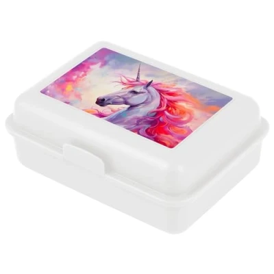 Bild av Baagl Lunchlåda för barn skola matlåda flickor, pojkar, dagis juskrin, brödlåda, snackslåda (kunglig enhörning)