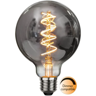 Bild av STAR TRADING LED filamentlampa Spiral Filament, G95, E27, 2 W grå dimbar