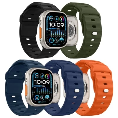 Bild av MoKo 5Pack Ocean band Compatible with Apple Watch Ultra 2 Strap 49mm 46mm 45mm 44mm 42mm for Men Women,Silicone Replacement Wrist iWatch Series 10 9 8 7 6 5 4 SE 2,ColorB