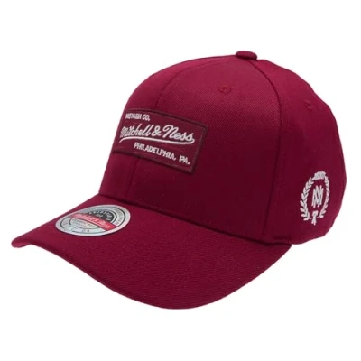 Bild av Mitchell &amp; Ness Klassisk röd snapback keps med Heather Box logotyp OB, Burgund, En Storlek