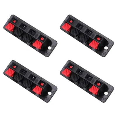 Bild av WANGCL 4 pack vägs högtalare terminalanslutningar terminalremsa block fjäderklämmor fogklämma testklämma trådkontakter