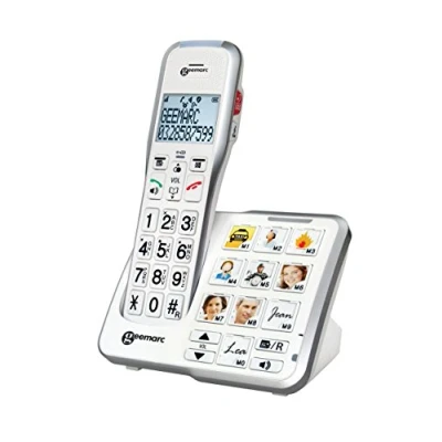 Bild av Geemarc Telecom AmpliDECT 595 Photo Hemtelefon, Vit, Silver, 14 x 10 21 cm