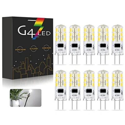 Bild av G4 LED lampor, 220V 240V 2W Bulb 200LM, Ej Dimbara, Inget Flimmer, 10 St (Color : Cold white 6000K)