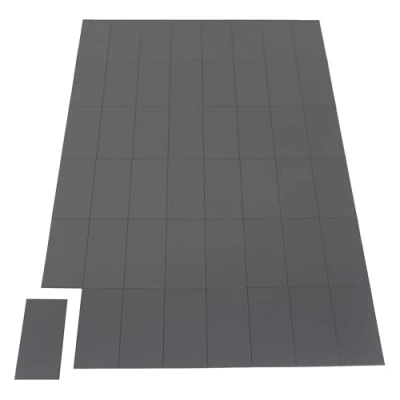 Bild av MagFlex® Självhäftande flexibla magnetiska rektanglar för att skapa bilder, konstverk, skyltar eller skärmar 50 mm x 24 48 per A4 ark svart