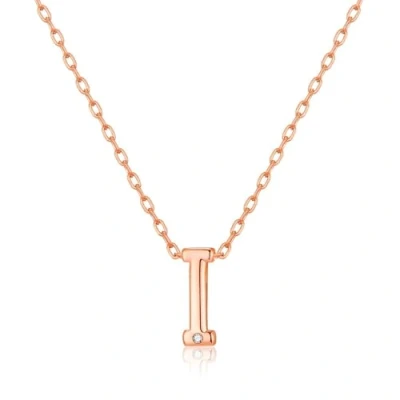 Bild av Philip Jones Roséguld initial halsband bokstav I Created with Österrikiska kristaller
