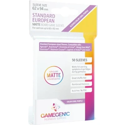 Bild av GAMEGEN!C Matte Standard European Sized Sleeves 62 x 94 mm (50), Clear Colour (GGS10064ML)