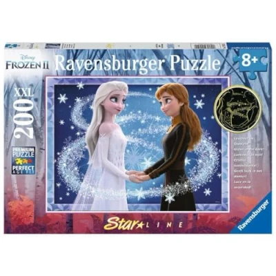Bild av Ravensburger Barnpussel 12952 förtrollande systrar Disney Frozen pussel för barn från 8 år, med 200 delar i XXL format, lyser mörkret