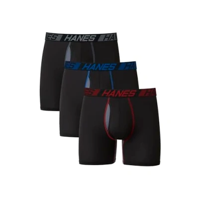 Bild av Hanes herr Total Support Pouch Boxer Brief Retroshorts (3 pack), Normalt ben svart, XL