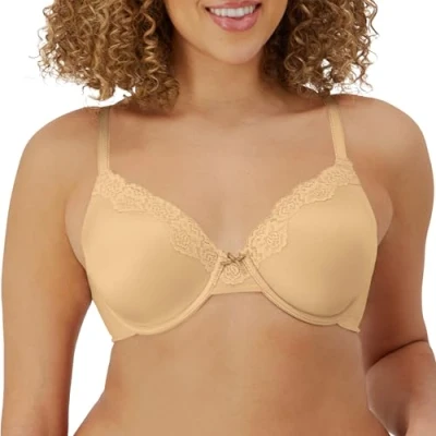 Bild av Maidenform dam komfort devotion underwire bygel BH, Latte/svart, 85C