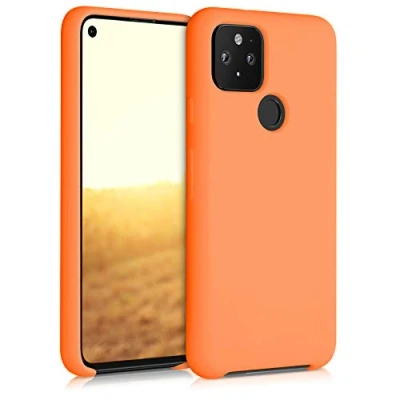 Bild av kwmobile Fodral kompatibelt med Google Pixel 5 mjukt skydd TPU silikon telefonfodral fruktig orange