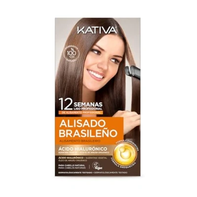 Bild av Kativa Sparpaket brasilianskt utjämningssats com schampo efter utjämning professionell rätbehandling hemma upp till 12 veckors varaktighet Keratinutjämning