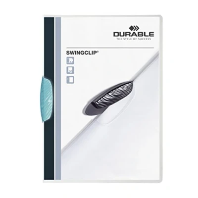 Bild av DURABLE Hunke &amp; Jochheim klämmapp SWINGCLIP®, PP, 30 blad, medelblå klämma, transparent karta