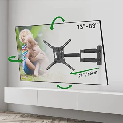 Bild av Barkan Lång TV väggmontering, 1375 tum full rörelse artikulering 4 rörelser premium platt/böjd skärmfäste, rymmer upp till 43 kg, extremt utdragbar, passar LED OLED LCD