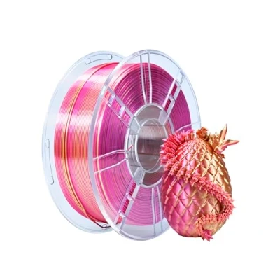 Bild av iBOSS PLA+ filament 1,75 mm, PLA Silk Two Color, Dimensionsnoggrannhet +/ 0,02 1 kg Spule (2,2 lb) Snabb för 3D skrivare, Red Gold