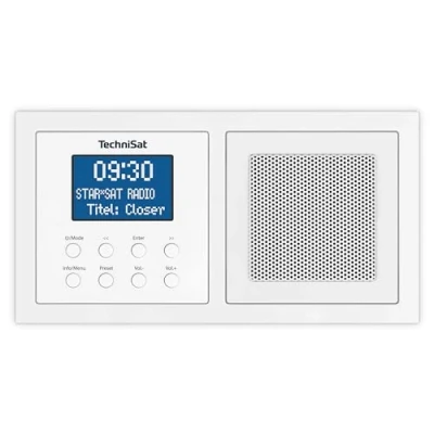 Bild av TechniSat DIGITRADIO UP 1 DAB+ inbyggnadsradio för installation i alla dubbla inbyggnadsboxar (DAB, FM, Bluetooth mottagning, dimbar LCD display, väckarklocka, sleeptimer, 2 watt RMS, equaliser) vit