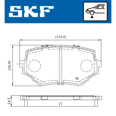 Bild av SKF VKBP 80531 A Jeu de plaquettes frein avec indicateur d&#039;usure SUZUKI: Vitara I SUV, SUV Cabriolet