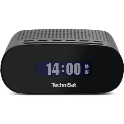 Bild av TechniSat TECHNIRADIO 50 kompakt väckarklocka, radio (Dab+, FM med stor LCD skärm, dubbla larm, hörlursanslutning, 1 W, USB strömförsörjning), svart