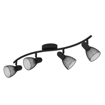 Bild av EGLO Corvigno takspotlight, längd 64 cm, svart, 4 lampor, stål