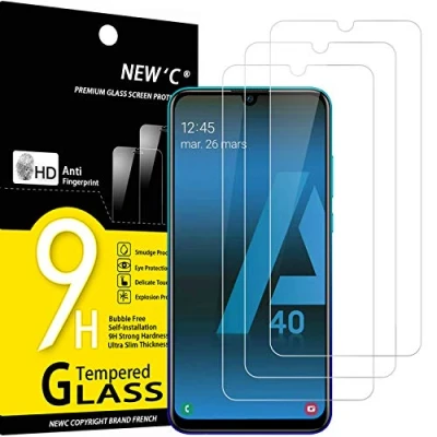 Bild av NEW&#039;C 3 Pack, skärmskydd i glas för Samsung Galaxy A40 (SM A405F), bubbelfri, 9H hårdhet, 0,33 mm ultratransparent, ultrabeständigt härdat