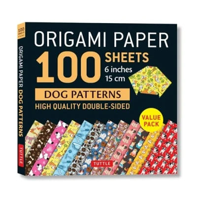 Bild av Origami Paper 100 Sheets Dog Patterns 6&quot; (15 cm): Tuttle Paper: Double Sided Printed with 12 Different Patterns: Instructions for 6 Projects Included