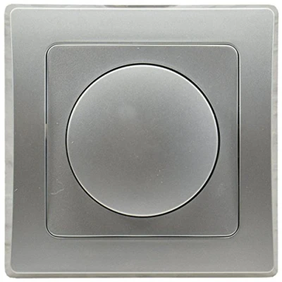 Bild av Delphi dimmer för dimbara 230 V LED lampor, 360 W med 1 vägs ram, lämplig användning flera ramar, 55 x mm, silvergrå