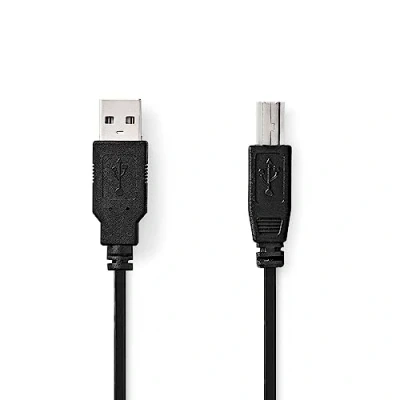 Bild av NEDIS USB kabel 2.0 A kontakt B 10 W 480 Mbps nickelpläterad 0,50 m rund PVC svart etikett