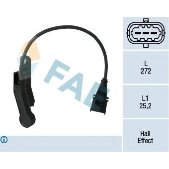 Bild av FAE 79138 Capteur, position d&#039;arbre à cames Principe de Hall OPEL: Astra H GTC, Corsa C 3/5 portes, SAAB: 9 3 Berline