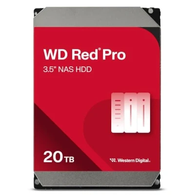 Bild av WD Red Pro 20 TB NAS dedikerad intern hårddisk, 7 200 RPM klass, SATA 6 GB/s, CMR, 512 MB cache, 5 års garanti