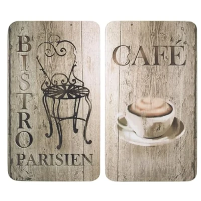 Bild av Wenko spisskyddsplatta universal bistro, 2 pack spis skydd för alla spis, härdat glas, 30 x 52 cm, flerfärgad