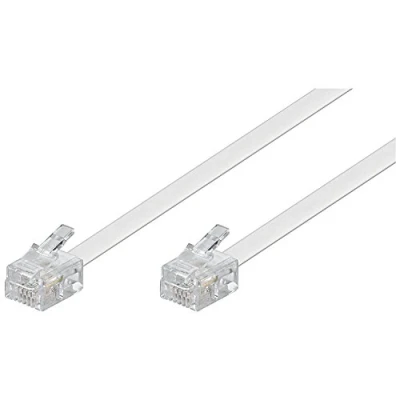 Bild av Goobay 93067 modulanslutningskabel 3 meter, vit RJ11/RJ14 kontakt (6P4C) till
