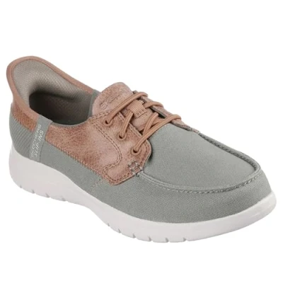 Bild av Skechers Dam ON The GO Flex PALMILLA sneakers, Olive, 6 UK, Oliv, 39 EU