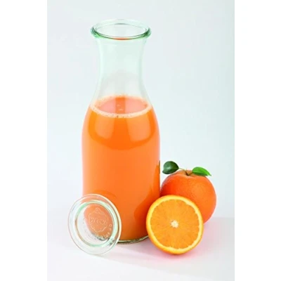 Bild av APS 6 original WECK glasflaskor 1 liter med lock, Ø cm, H: 25,5 flaskor för juicer, smoothies, dressingar, diskmaskinsäker