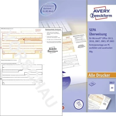 Bild av Avery Zweckform 2817 A4 (210 x 297 mm) 100 stk utskriftsformulär