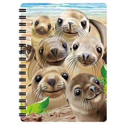 Bild av 3D LiveLife Jotter Sjölejon Snap från Deluxebase. Linskulär Ocean A6 Spiralbok med vanligt återvunnet papper. Konstverk licensierat den kända konstnären Michael Searle.