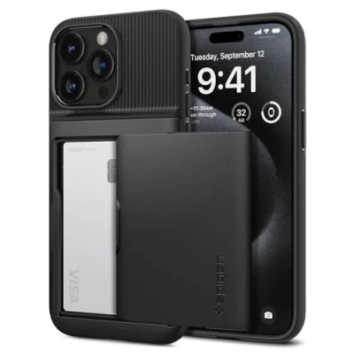 Bild av Spigen Slim Armor CS Skal kompatibel med iPhone 15 Pro Max Case Fodral Svart