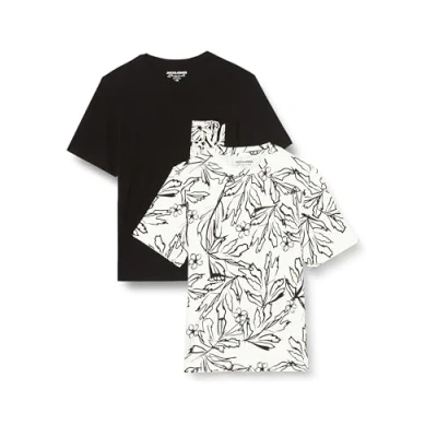 Bild av Jack &amp; Jones Jorlafayette Mix Tee Ss Crew Neck 2Pk Mp, Vit, L