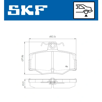 Bild av SKF VKBP 90354 Jeu de plaquettes frein non préparé pour indicateur d&#039;usure