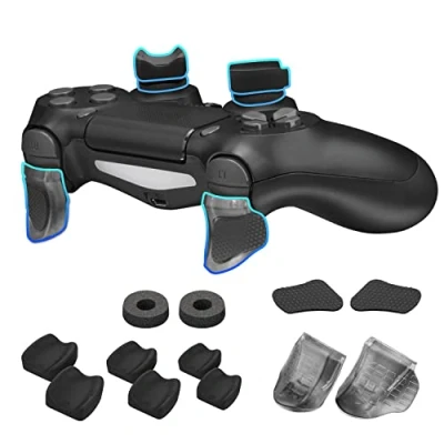 Bild av NiTHO FPS Gaming Kit Compatible with PS4 Controllers, Set of 2 Analog Mini stick Enhancers, Ergonomic Extension Triggers, Anti Slip Trigger Stickers, 3 Sizes Concave Thumb Grips