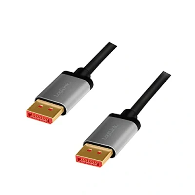 Bild av LogiLink CDA0106 DisplayPort anslutningskabel 8K/60 Hz, aluminium, svart/grå, 3 m
