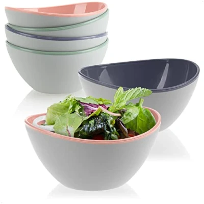 Bild av COM FOUR® 6 delars salladsskålar Små skålar för sallad, snacks, nötter och frukt Dekorativa snackskålar som tål diskmaskin