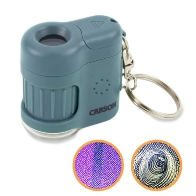 Bild av Carson MicroMini 20 x upplyst ficka mikroskop med inbyggd UV och LED ficklampa blå, BLÅ, 1