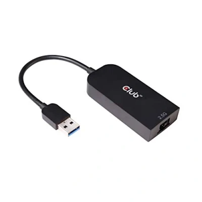 Bild av Club 3D USB 3.2 Gen1 adapter typ A till 2, 5 Gigabit Ethernet ST./BU. svart, CAC 1420