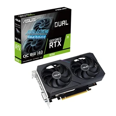 Bild av ASUS DUAL GeForce RTX 3050 V2 OC Edition 8 GB GDDR6 spelgrafikkort (Nvidia RTX3050 V2, PCIe 4.0, HDMI 2.1, DisplayPort 1.4a, O8G V2)